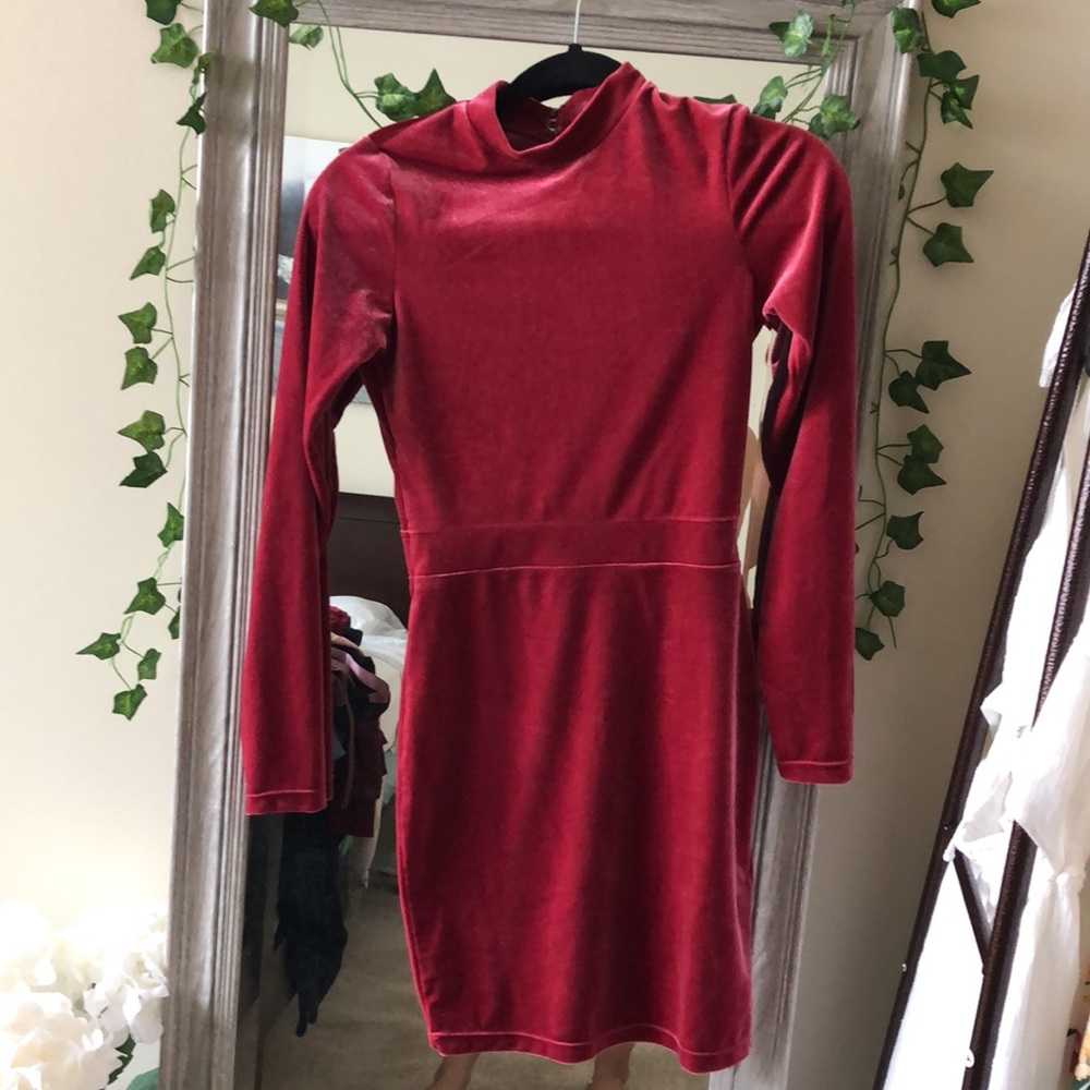 H&M pink suede dress